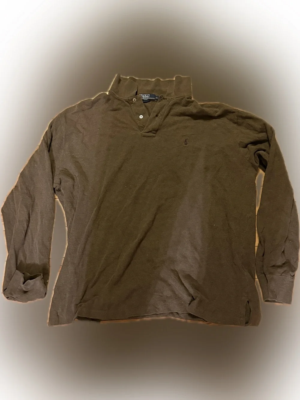 Ralph Lauren Men's Olive Rugby Polo Long Sleeve